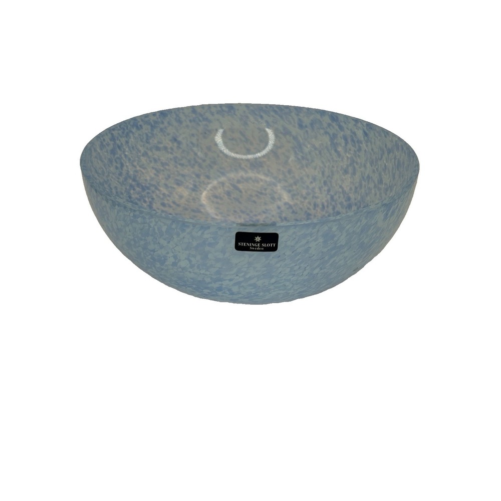 Steninge Slott Sweden Art Glass Bowls Color Blue Swirls (1)